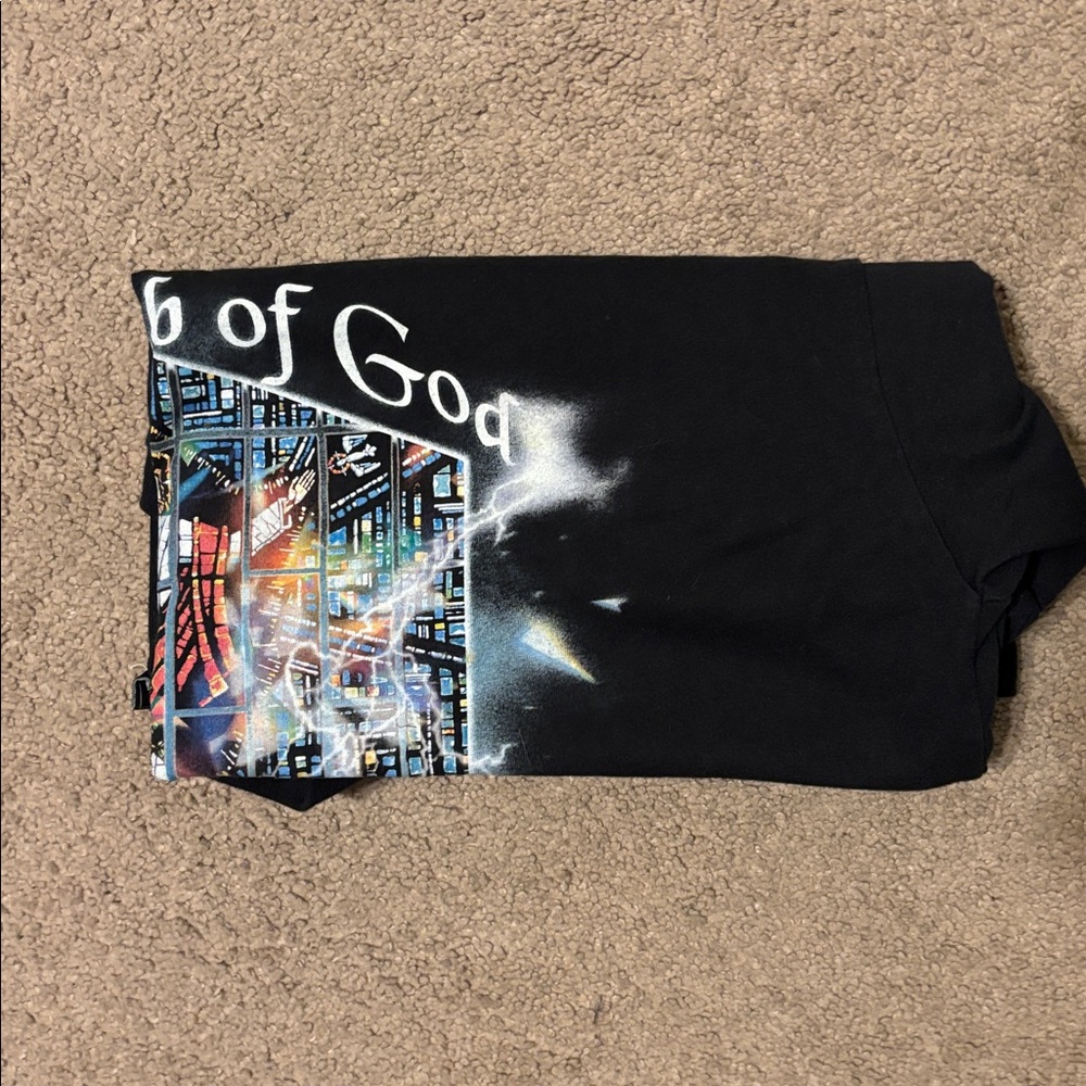 Kinetic kings oversized fit Black Graphic T-Shirt with “lamb of god” Design